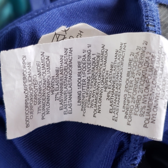 LA BLANCA Womens Blue Petal Pusher Tummy Control Scalloped One-Piece Swimsuit 8 - Picture 8 of 10